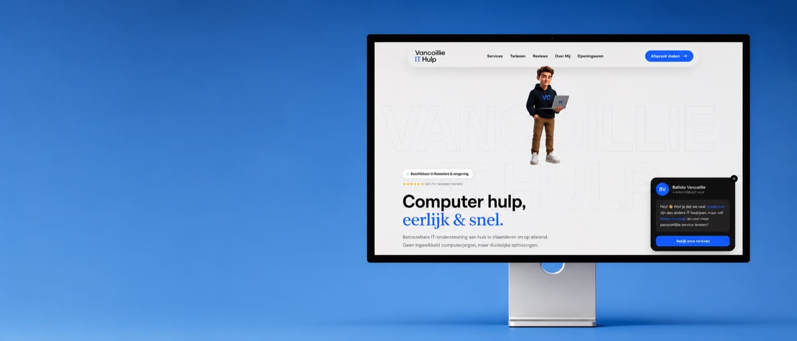 Websiteontwerp van Vancoillie IT Hulp