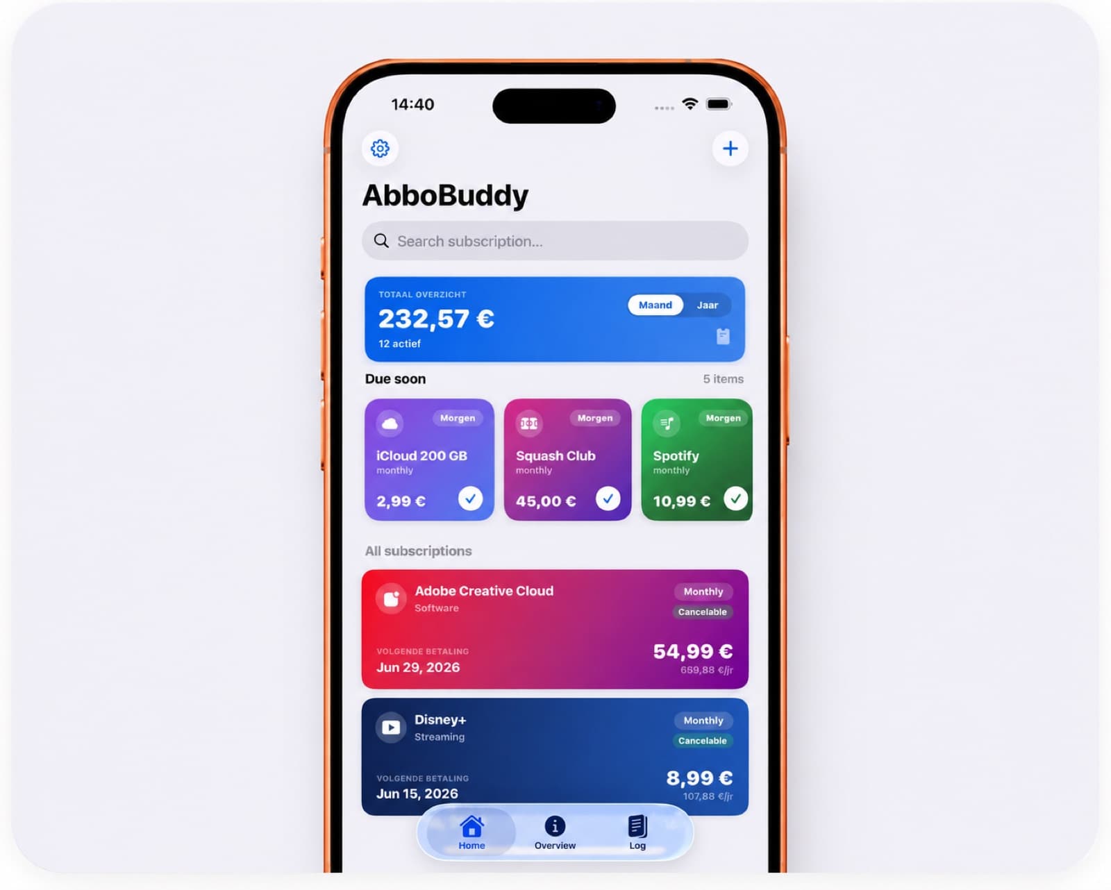 AbboBuddy-app op een smartphone